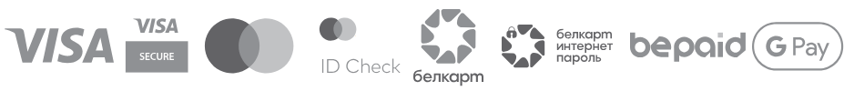Способы оплаты: Visa, Mastercard, Белкарт, Apple Pay, Google Pay